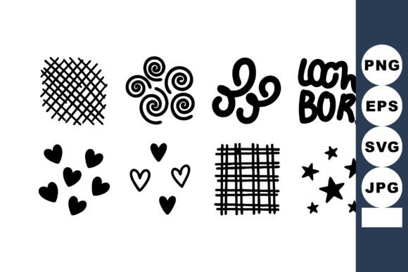 Download Set of Simple Black Doodle Patterns and - Doodle Collection