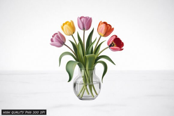 Download Tulip Flower Vase Clipart PNG Design - Premium Resources